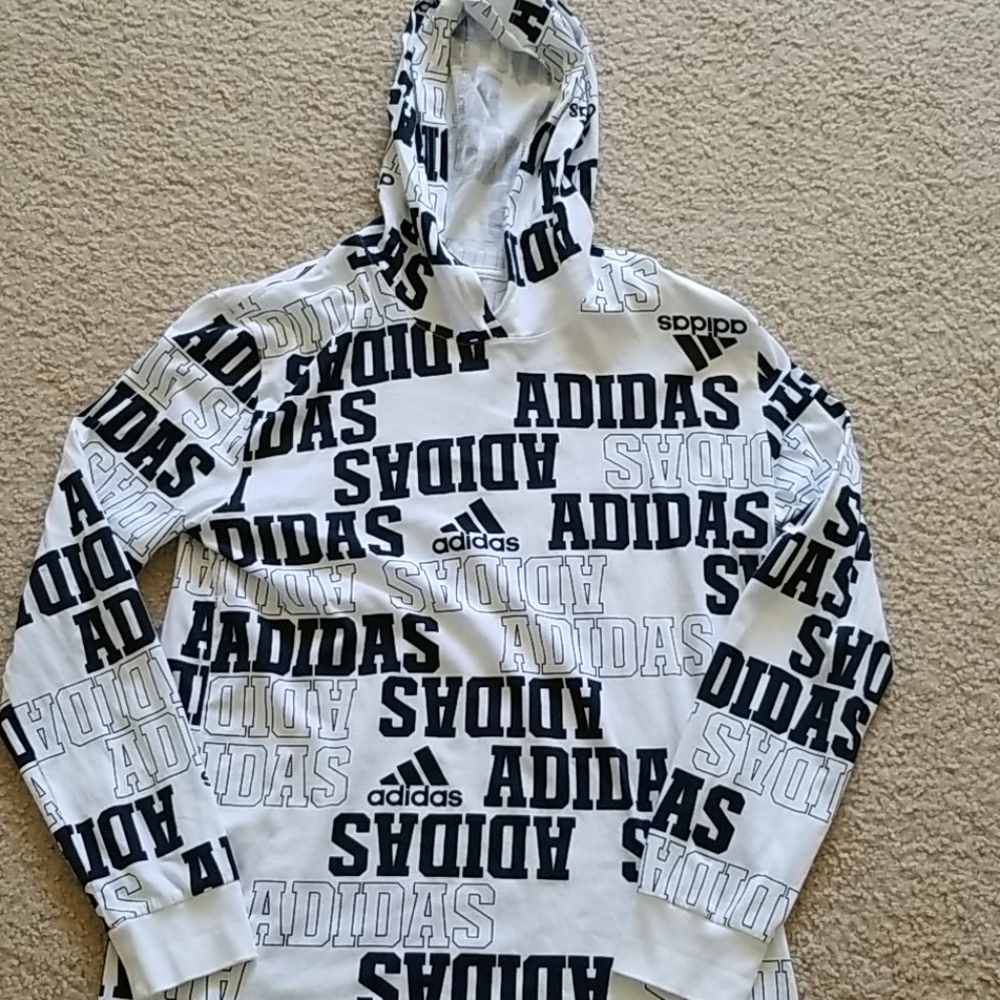 Boys Adidas Hooded Long Sleeve Shirt